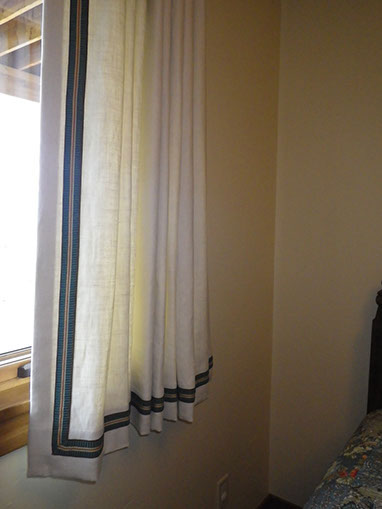 sabine soft furnishings white chir, drapes and pillows front and back