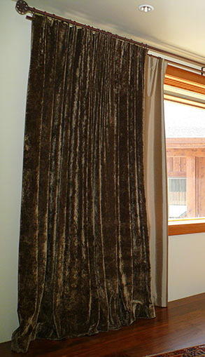 drape: different styles from sabine, rod holders and fabric